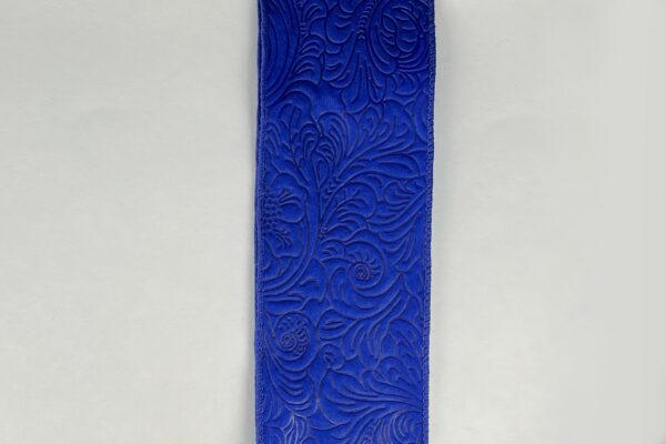 2.5" by 10 Yard Royal Blue Flower Embossed Ribbon 42466-40-25