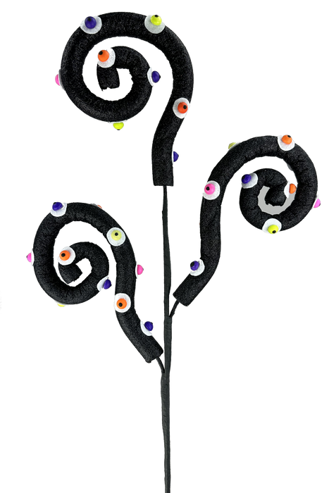 28" Halloween Eyeballs Curly Spray with 3 Stems 57091HAL