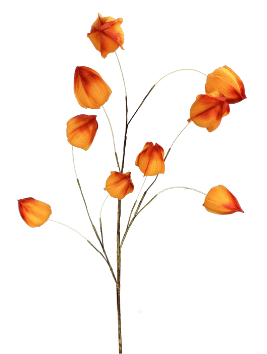 32"  Orange Lantern Spray with 9 Stems 57113OR