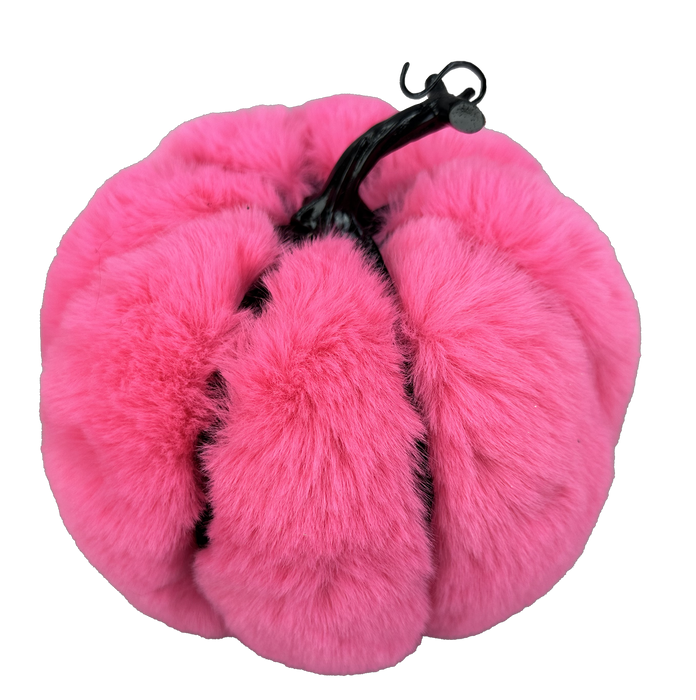 7" by 7.5" Hot Pink Décor Fur Pumpkin 57120BT