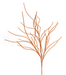 A collection of slender, dry twigs with a natural, leafless look is arranged in a 30" fan shape against a plain background. The 30" Orange Glitter Twig Spray (product code: 57169OR) features branches extending in various directions with light brown and orange tones, enhanced by a subtle sparkle to complete the design.