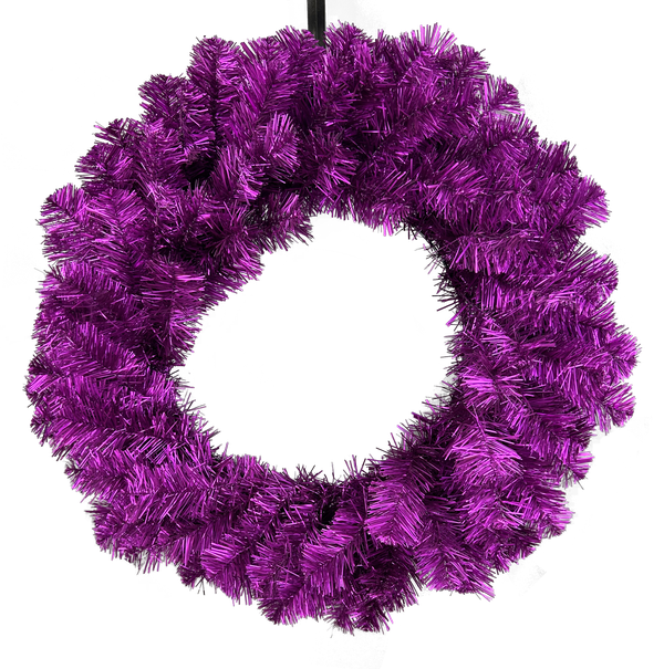 24" Purple Tinsel Wreath 57195WR24