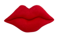 Introducing the Red Plush Lips pillow, model 63034RD, measuring 7" by 13" by 2". It features a striking smooth texture and gently curved edges. This simple yet bold design captures the iconic shape of red lips in a stylized and playful manner.