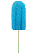 A popsicle embellished with sugar crystals, featuring a vibrant blue hue, is perched on a 20" by 4" Blue Popsicle Pick 63396BL against a simple backdrop.