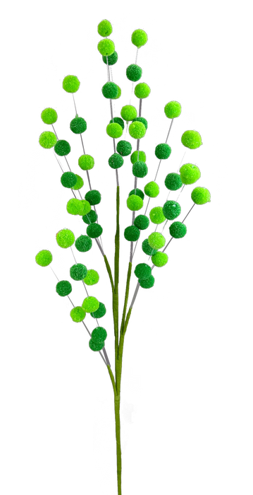 30" Green Felt Ball Spray with 5 Stems 63476GN