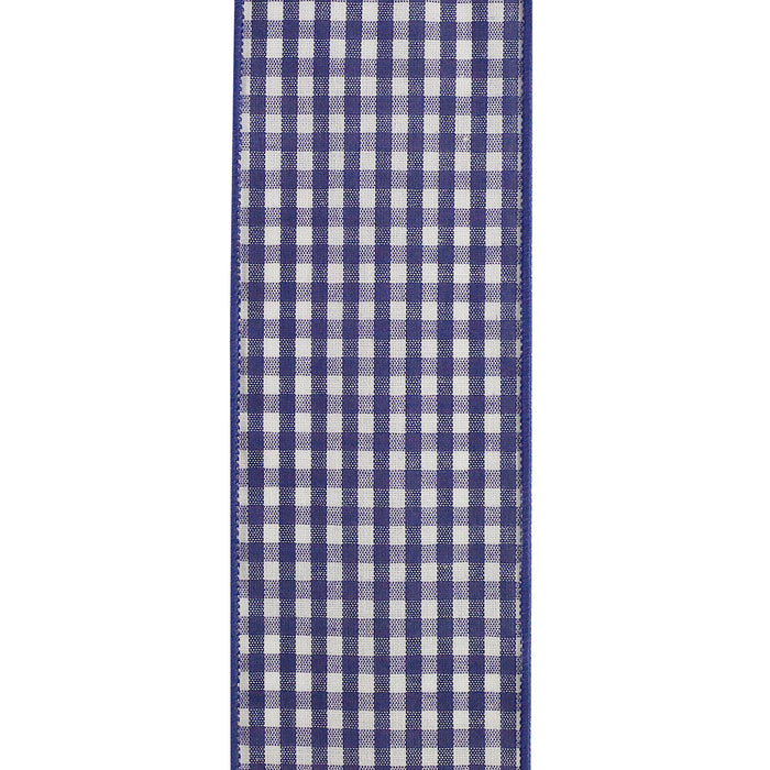 2.5" by 10 Yard Navy Gingham Check Ribbon  7101M-055-40F