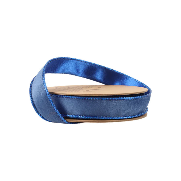 1" Electric Blue and Shimmer Blue Reversible Classic Velvet Ribbon 7115W-352-25E