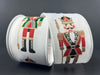 This elegant White Linen/Regal Nutcrackers Ribbon, measuring 2.5 inches by 10 yards, features nutcracker designs in vibrant uniforms and crowns set against a dark backdrop. Their detailed attire in red, green, and gold captures festive holiday themes beautifully.