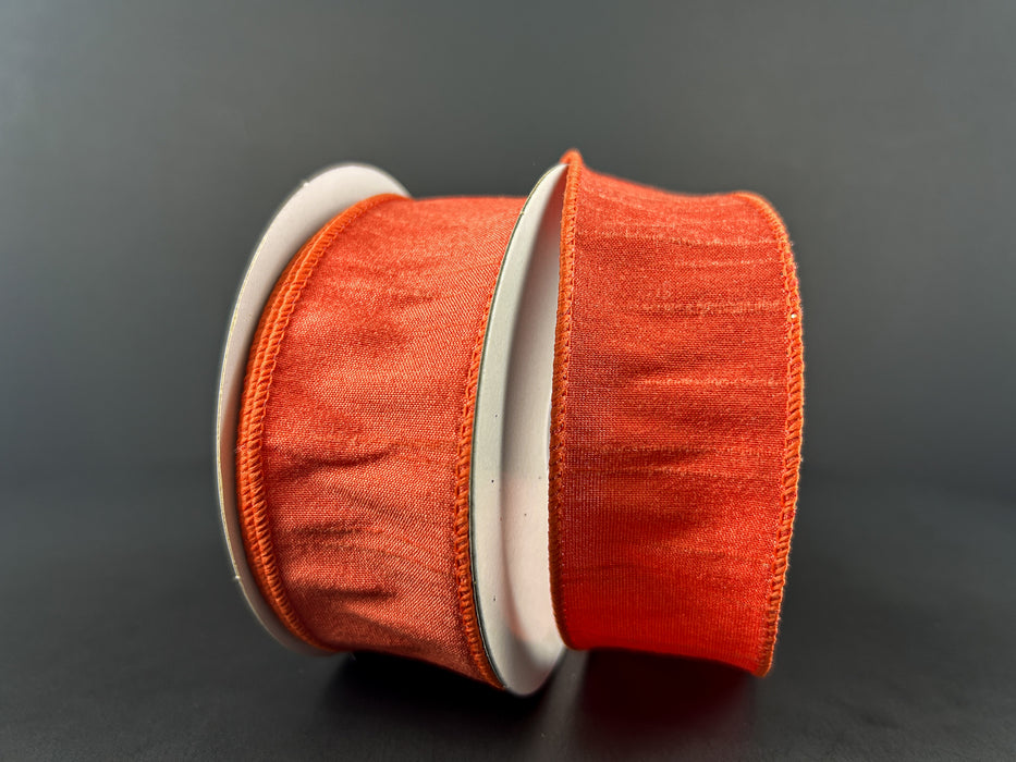 1.5"X10Y Orange Faux Dupioni Ribbon 72434-09-19