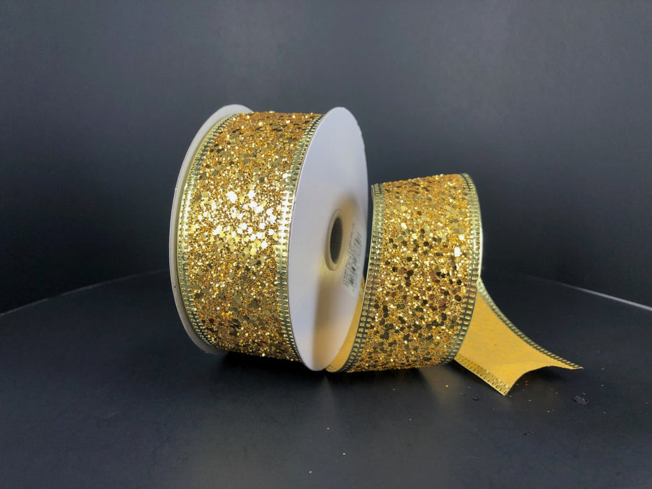 1.5"X10Y Gold Super Glitter Ribbon 75102-09-15