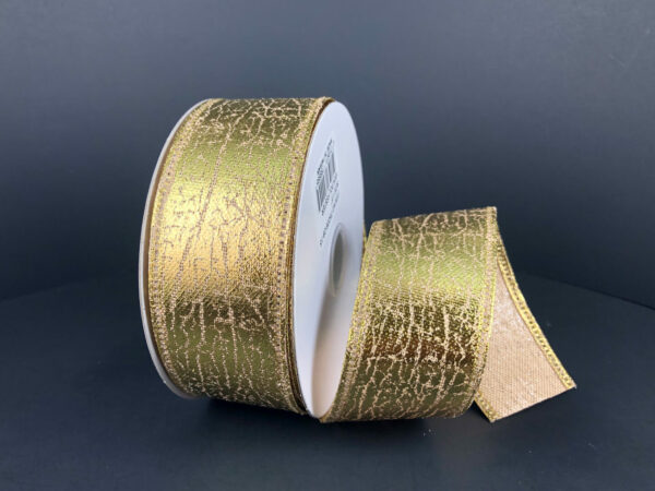 1.5"X10Y Gold Crackle Lame Ribbon 75206-09-15