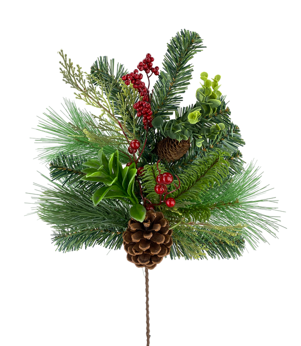 24"  Berry Pinecone Pine Spray 85631SP24