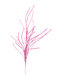 The 30" Pink Glitter Twig Spray 85717PK showcases a delicate branch with multiple thin, elongated twigs in a bright pink hue against a solid black background. The intricate and abstract pattern of the twigs resembles a stylized plant or coral structure, enhanced by a subtle glittery shimmer.