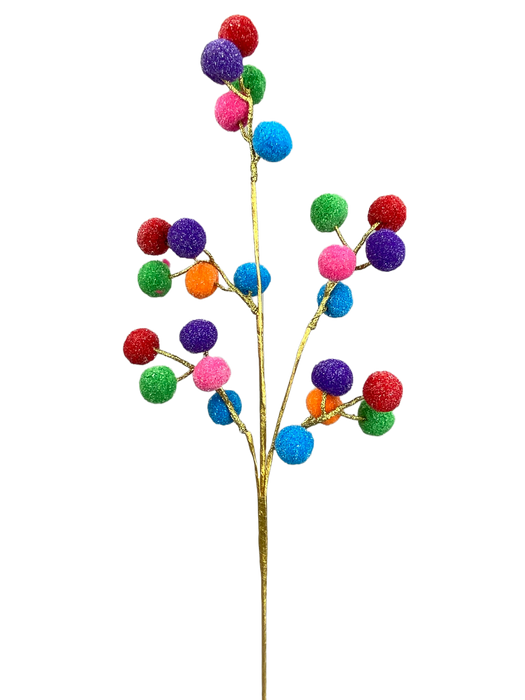 36" Mixed Felt Ball Spray with 3 Stems 85734MIX