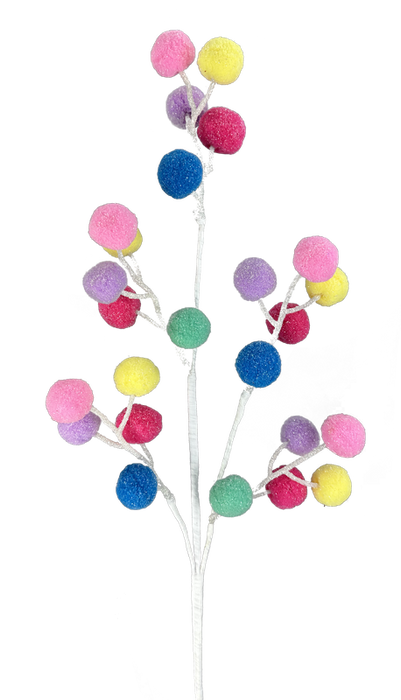 28"  Multi Felt Ball Spray with 3 Stems 85909MULTI