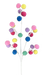 The 28" Multi Felt Ball Spray with 3 Stems (product code: 85909MULTI) showcases spherical decorations in vibrant shades of pink, yellow, blue, green, and purple. Arranged on white multi stems, these lively colors stand out beautifully against a plain background.