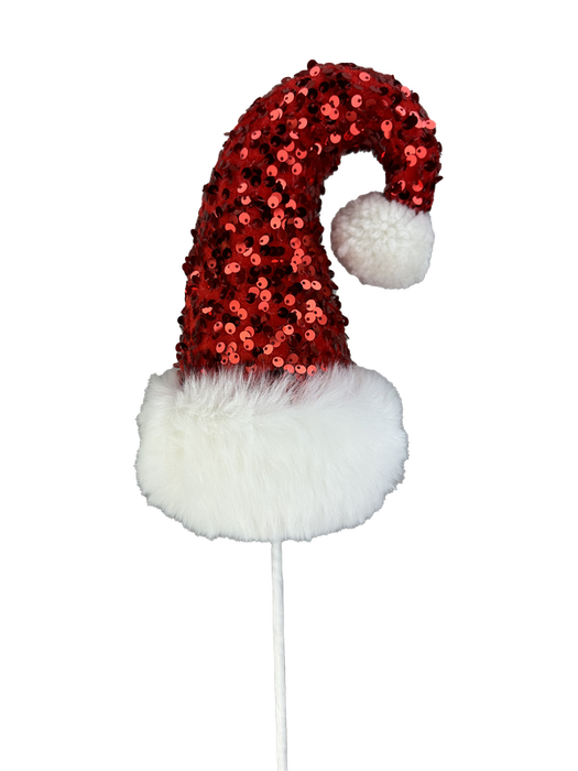 20" by  5" Red and White Sequin Santa Hat Spray 86033RDWT