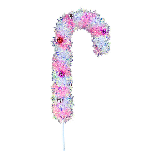 pink tinsel peppermint stick candy cane