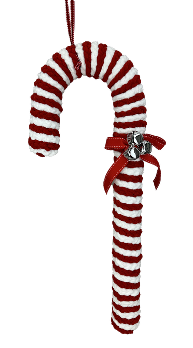 22" by 8" by 2" Red and White Yarn Peppermint Stick Ornament 86082RDWT