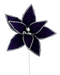 The 20" by 10" Purple Rhinestone Velvet Poinsettia Stem (86103PU) features petals edged with silver glitter, strikingly set against a refined black background.