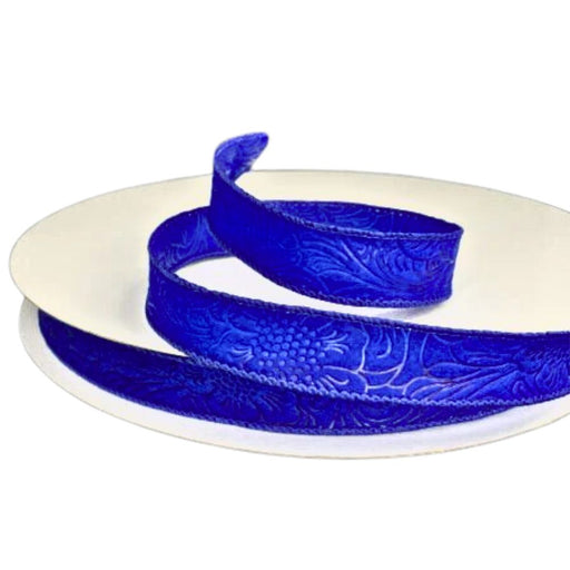 984205-25C-royal-blue-flower-embossed-ribbon