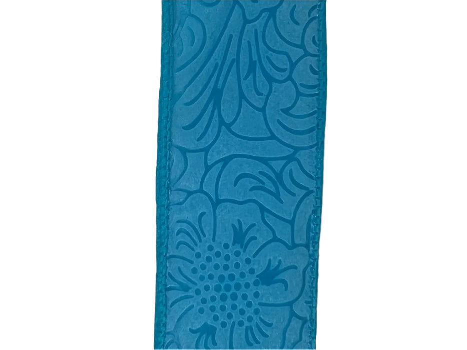 1.5"X10Y Lt Blue Flower Embossed Ribbon 984209-04