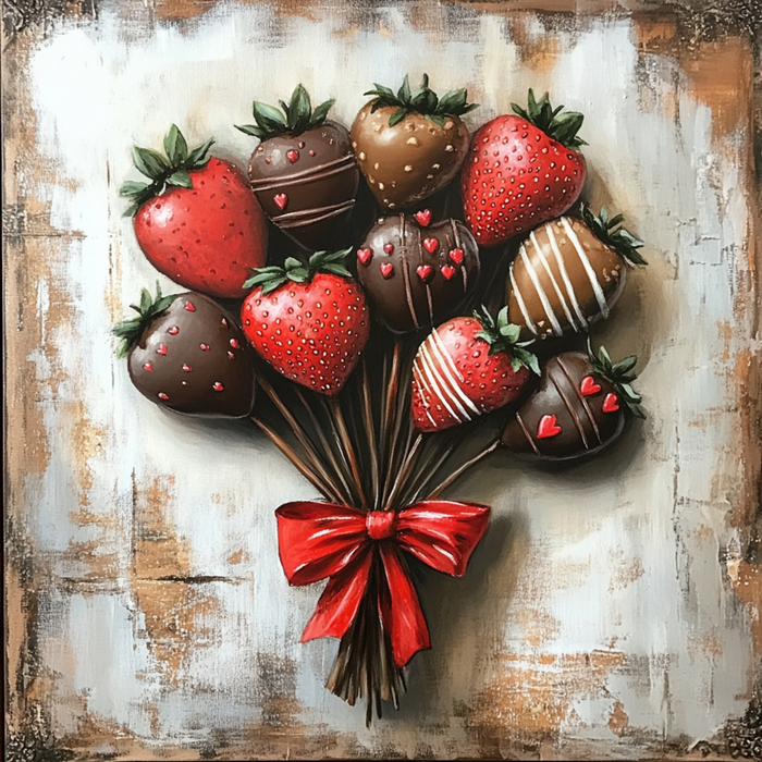 10" x 10" Chocolate Covered Strawberry Bouquet Sign TTE-111