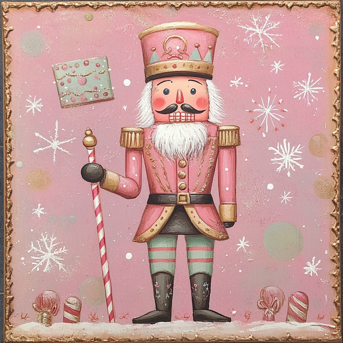 10" x 10" Candy Land Christmas Nutcracker Sign TTE-030