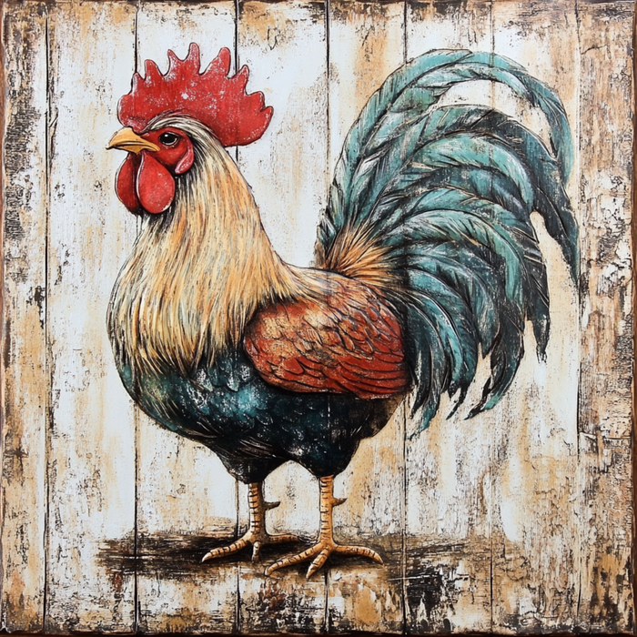 10" x 10" Country Rooster Sign TTE-064