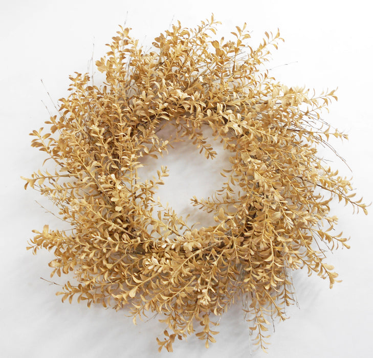 22" Light Brown Artificial Boxwood Wreath E6224893