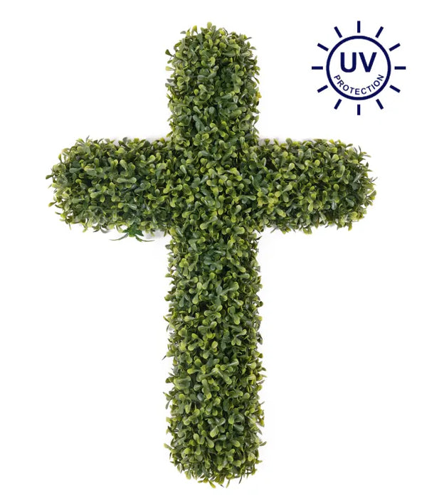 24" Artificial Boxwood Cross UV Protected E6624798