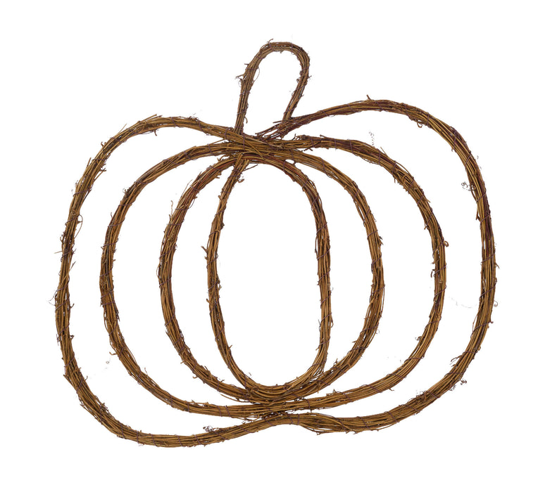 17"Hx20"W Wire/Vine Pumpkin Natural HA0471