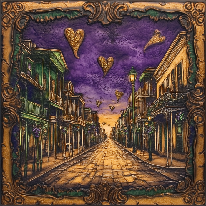 10" x 10" Historic Mardi Gras Town Sign TTE-122