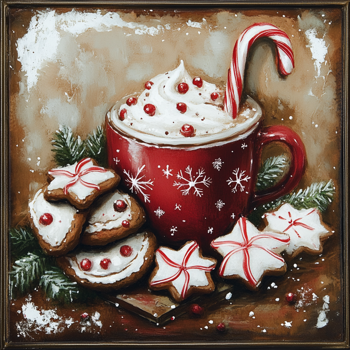 10" x 10" Hot Cocoa & Cookies Christmas Sign TTE-113