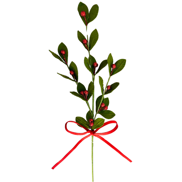 31" Mistletoe and Holly Berry Branch ISB73620