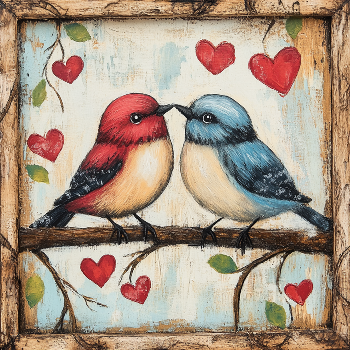 10" x 10" Love Birds Sign TTE-121