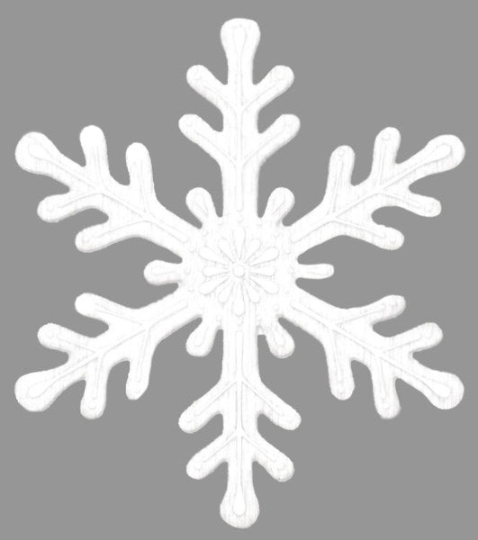 12" H by 10.5" White/Lt Grey Metal/Embossed Snowflake MD1197