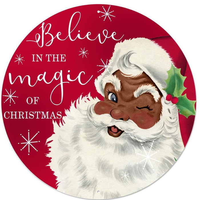 MD1258-believe-the-magic-dark santa-sign