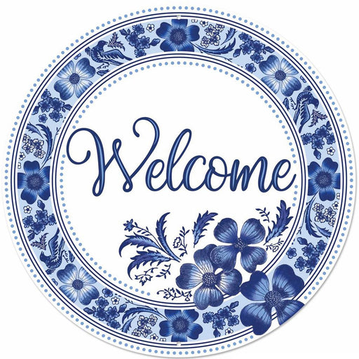 MD1356-round-welcome-blue-white-floral-sign