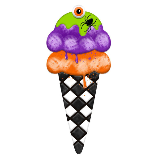 MD1373-halloween-orange-purple-black-ice-cream-cone-sign