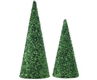 18-24" Sequin Cone Tree Set of 2 Green MTX71988