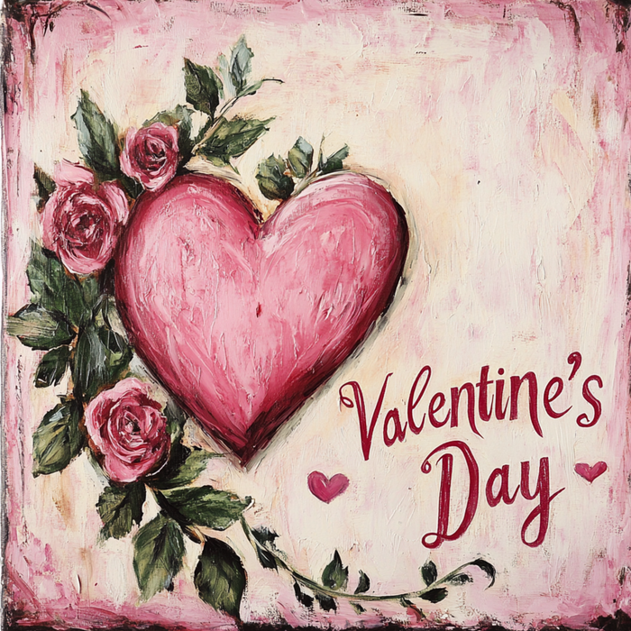 10" x 10" Pink Valentine's Day Sign TTE-120