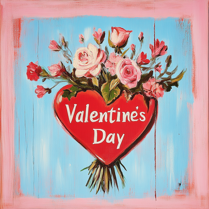 10" x 10" Pink & Blue Valentine's Day Sign TTE-145