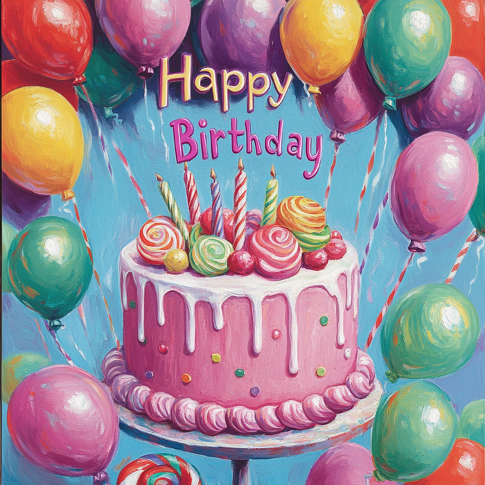 10" x 10" Primary Happy Birthday Sign TTE-215