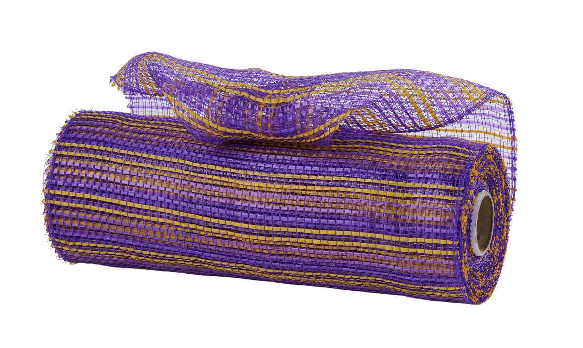 10"X10Yd Horizontal Wide Stripe Mesh Purple/Yellow RE8902WE