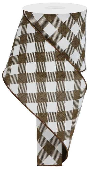 4"X10Yd Diagonal Check On Royal Brown/White RGA126604