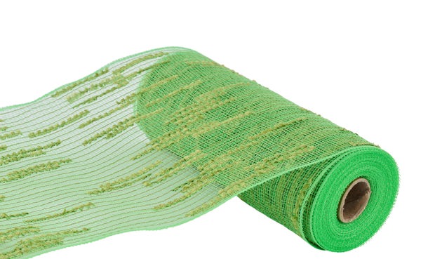 10.25" X 10Yd Lime Green Random Double Drift Mesh  RY812130