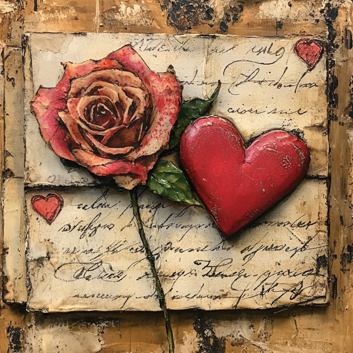 10" x 10" Vintage Valentine's Love Letter Sign TTE-116