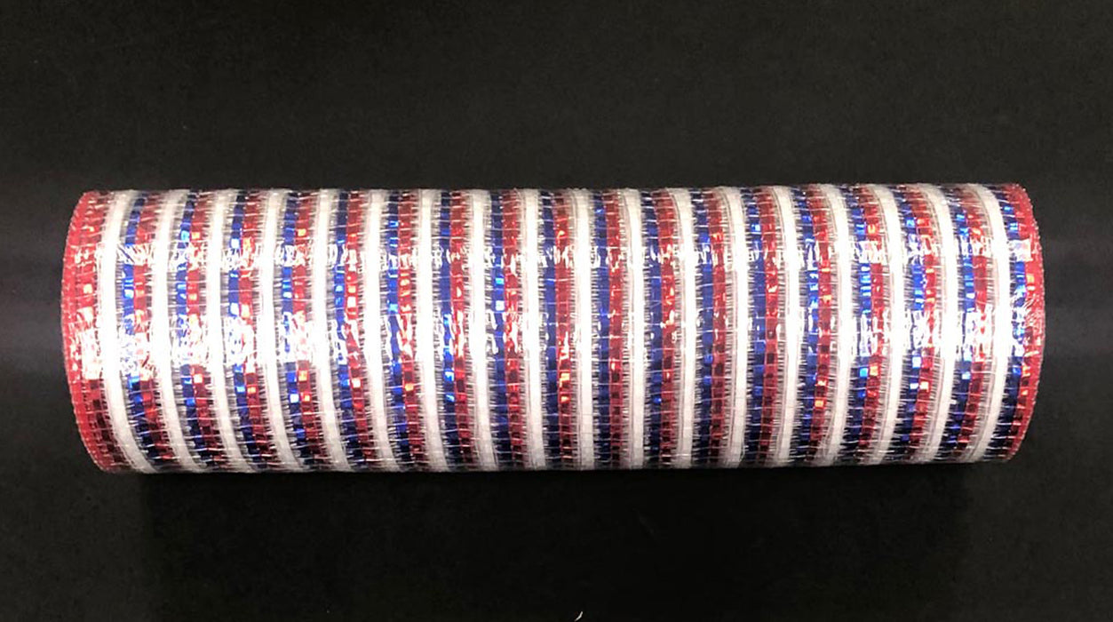 21"X10Y Red-White-Blue Thin Stripe Mesh Mesh XB1026-74