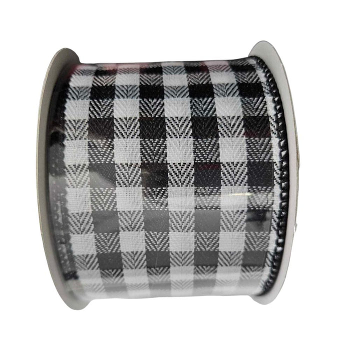 2.5"X10Y Black and White Check Ribbon C2340-123